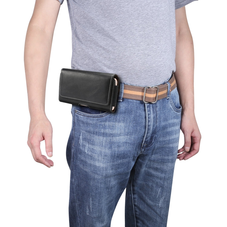Men Lambskin Texture โทรศัพท์มือถืออเนกประสงค์อเนกประสงค์กระเป๋าหนังคาดเอวสำหรับสมาร์ทโฟนขนาด 5.2 นิ้วหรือต่ำกว่า, For 5.2 Inch
