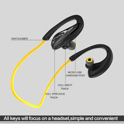 AWEI A880BL กีฬากันน้ำ Bluetooth CSR4.1 หูฟัง ชุดหูฟังสเตอริโอไร้สายพร้อมฟังก์ชัน NFC, A880BL
