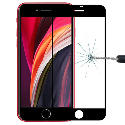 สำหรับ iPhone SE 2022/2020 ฟิล์มกระจกนิรภัยอลูมิเนียมขอบโค้งขนาดใหญ่แบบเต็มหน้าจอ, 1pcs
