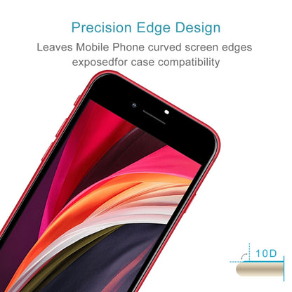 สำหรับ iPhone SE 2022/2020 ฟิล์มกระจกนิรภัยอลูมิเนียมขอบโค้งขนาดใหญ่แบบเต็มหน้าจอ, 1pcs