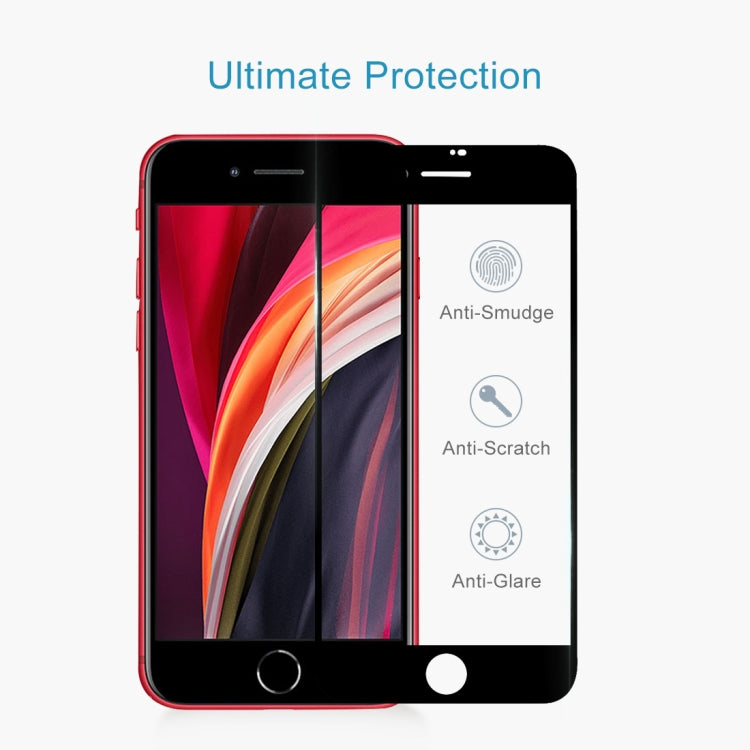 สำหรับ iPhone SE 2022/2020 ฟิล์มกระจกนิรภัยอลูมิเนียมขอบโค้งขนาดใหญ่แบบเต็มหน้าจอ, 1pcs