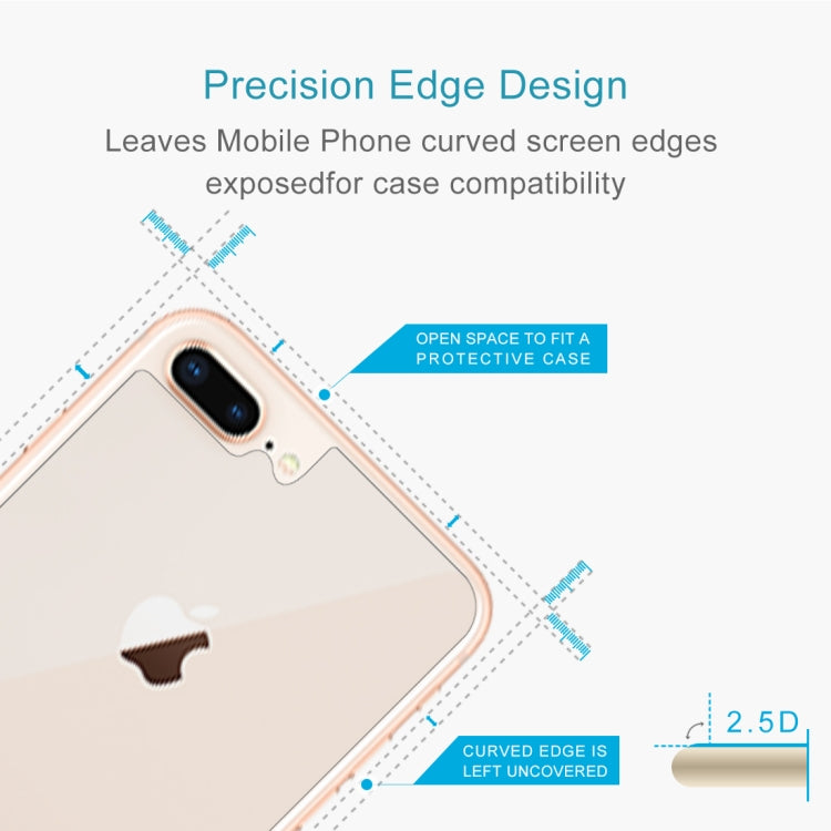 สำหรับเมมเบรนด้านหลัง IPhone 8 Plus และ 7 Plus ความแข็ง 0.3 มม. 9H การป้องกันชายแดนโค้ง 2.5d ระเบิดเมมเบรนด้านหลังคุณภาพสูง, For 8P & 7P