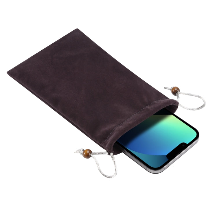 6.9 นิ้ว Universal Leisure Cotton Flock Cloth กระเป๋าพกพาพร้อมเชือกเส้นเล็กสำหรับ iPhone 8 Plus, Galaxy S10 +, Huawei Mate 20X, Xiaomi Max