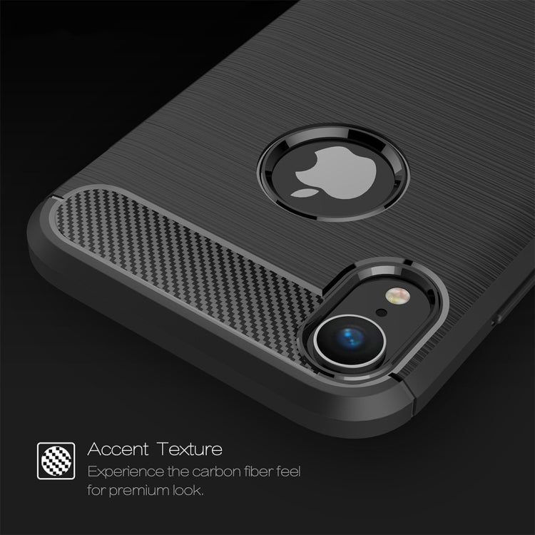 สำหรับ iPhone XR Brushed Texture คาร์บอนไฟเบอร์กันกระแทกเคสหลังป้องกัน TPU, For iPhone XR