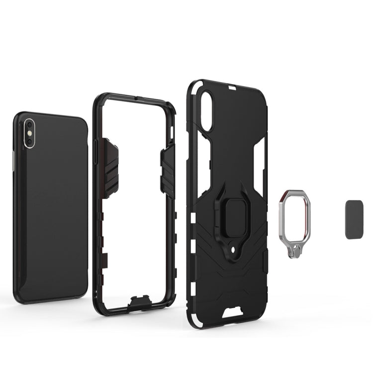สำหรับ iPhone XS Max PC + TPU เคสกันกระแทกพร้อมที่ใส่แหวนแม่เหล็ก, For XS Max