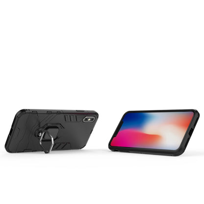 สำหรับ iPhone XS Max PC + TPU เคสกันกระแทกพร้อมที่ใส่แหวนแม่เหล็ก, For XS Max