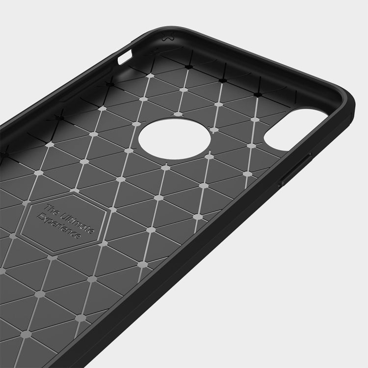 สำหรับ iPhone XS Max Brushed Texture คาร์บอนไฟเบอร์กันกระแทก TPU เคสหลัง, For iPhone XS Max