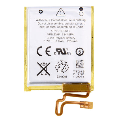 แบตเตอรี่ลิเธียมโพลิเมอร์แบบชาร์จไฟได้ 3.7V 220mAh สำหรับ iPod nano 7th, For Apple iPod nano 7