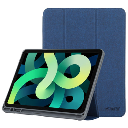 Mutural YASHI ซีรีส์ TPU + ผ้า PU รูปแบบพื้นผิวซองหนังพลิกแนวนอนพร้อมตัวยึดสามพับและช่องเสียบปากกาและฟังก์ชั่นปลุก / นอนหลับสำหรับ iPad Air 2022/2020 10.9, For iPad Air 2022 / 2020 10.9