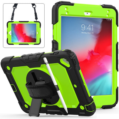 ซิลิกาเจลสีดำกันกระแทก + เคสพีซีสีสันสดใสสำหรับ iPad Mini 2019 / Mini 4 พร้อมตัวยึดและสายสะพายและสายคล้องมือและช่องเสียบปากกา, iPad Mini 2019 / Mini 4