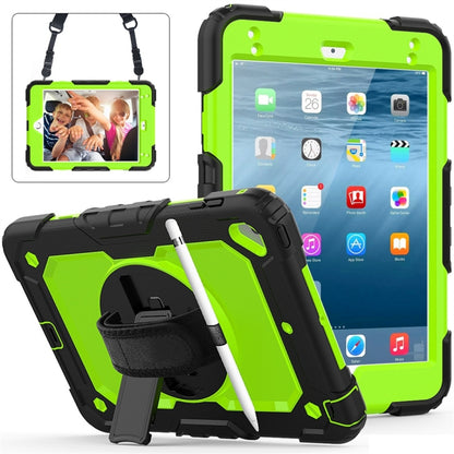 ซิลิกาเจลสีดำกันกระแทก + เคสพีซีสีสันสดใสสำหรับ iPad Mini 2019 / Mini 4 พร้อมตัวยึดและสายสะพายและสายคล้องมือและช่องเสียบปากกา, iPad Mini 2019 / Mini 4