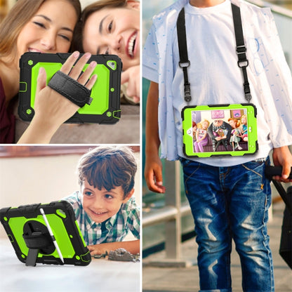 ซิลิกาเจลสีดำกันกระแทก + เคสพีซีสีสันสดใสสำหรับ iPad Mini 2019 / Mini 4 พร้อมตัวยึดและสายสะพายและสายคล้องมือและช่องเสียบปากกา, iPad Mini 2019 / Mini 4