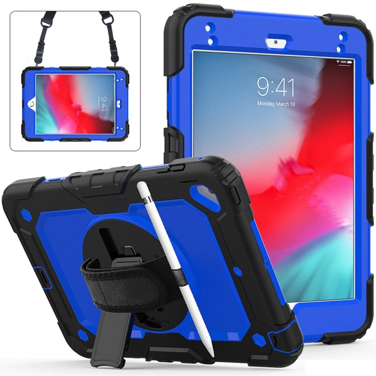 ซิลิกาเจลสีดำกันกระแทก + เคสพีซีสีสันสดใสสำหรับ iPad Mini 2019 / Mini 4 พร้อมตัวยึดและสายสะพายและสายคล้องมือและช่องเสียบปากกา, iPad Mini 2019 / Mini 4
