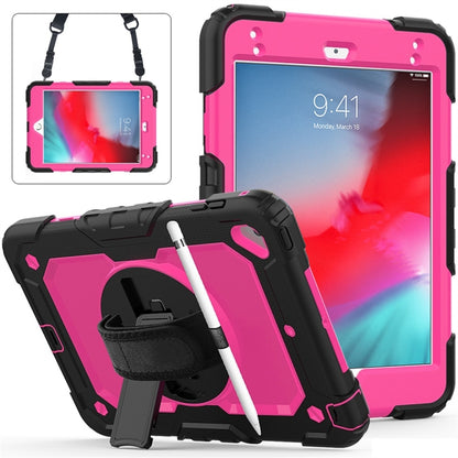 ซิลิกาเจลสีดำกันกระแทก + เคสพีซีสีสันสดใสสำหรับ iPad Mini 2019 / Mini 4 พร้อมตัวยึดและสายสะพายและสายคล้องมือและช่องเสียบปากกา, iPad Mini 2019 / Mini 4