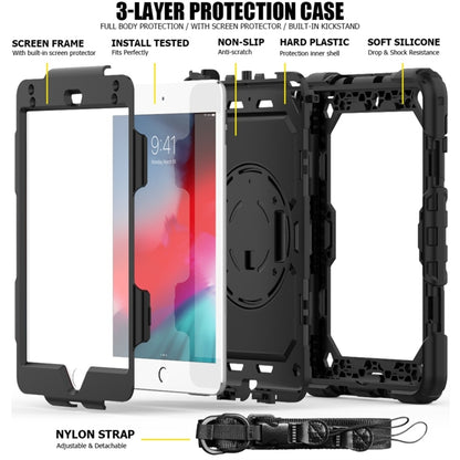 เคสซิลิกาเจลสีสันสดใสกันกระแทก PC สำหรับ iPad Mini 2019 / Mini 4 พร้อมตัวยึดและสายสะพายไหล่และสายคล้องมือและช่องเสียบปากกา, For iPad Mini 2019 / Mini 4