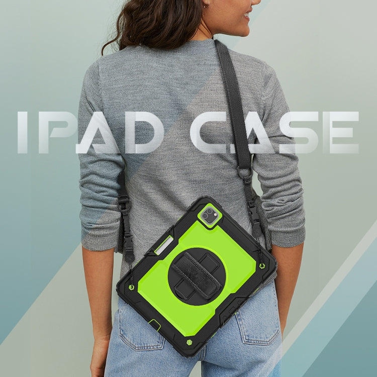 สำหรับ iPad Pro 11 นิ้ว (2018) / Pro 11 นิ้ว (2020) ซิลิกาเจลสีดำกันกระแทก + เคสแท็บเล็ตป้องกันพีซีสีสันสดใสพร้อมตัวยึดและสายสะพายไหล่และสายคล้องมือและช่องเสียบปากกา, iPad Pro 11 inch (2018)