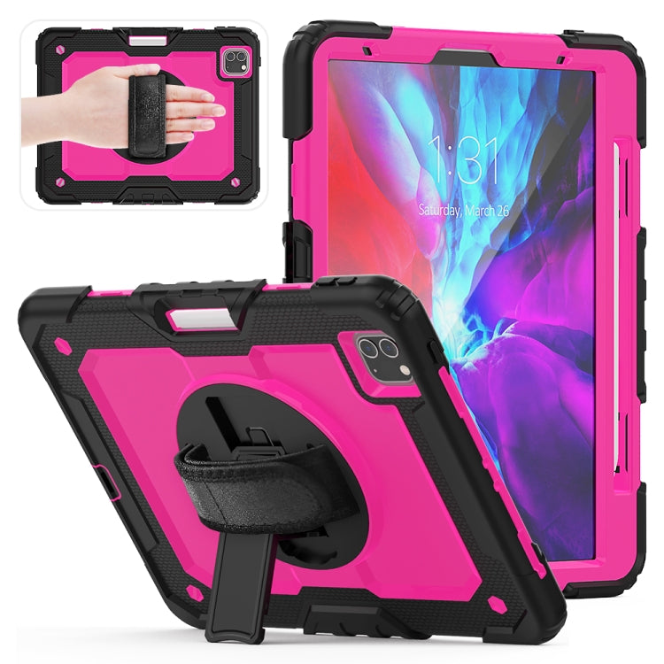 สำหรับ iPad Pro 11 นิ้ว (2018) / Pro 11 นิ้ว (2020) ซิลิกาเจลสีดำกันกระแทก + เคสแท็บเล็ตป้องกันพีซีสีสันสดใสพร้อมตัวยึดและสายสะพายไหล่และสายคล้องมือและช่องเสียบปากกา, iPad Pro 11 inch (2018)