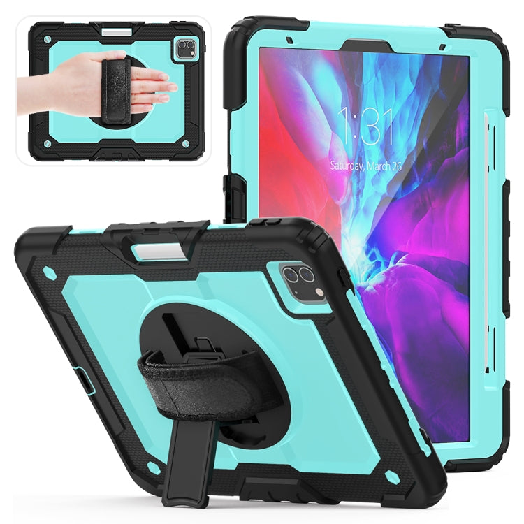 สำหรับ iPad Pro 11 นิ้ว (2018) / Pro 11 นิ้ว (2020) ซิลิกาเจลสีดำกันกระแทก + เคสแท็บเล็ตป้องกันพีซีสีสันสดใสพร้อมตัวยึดและสายสะพายไหล่และสายคล้องมือและช่องเสียบปากกา, iPad Pro 11 inch (2018)