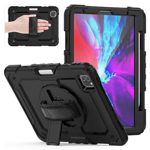 สำหรับ iPad Pro 11 นิ้ว (2018) / Pro 11 นิ้ว (2020) ซิลิกาเจลสีสันสดใสกันกระแทก + เคสแท็บเล็ตป้องกันพีซีพร้อมตัวยึดและสายสะพายไหล่และสายคล้องมือและช่องเสียบปากกา, For iPad Pro 11 inch (2018)
