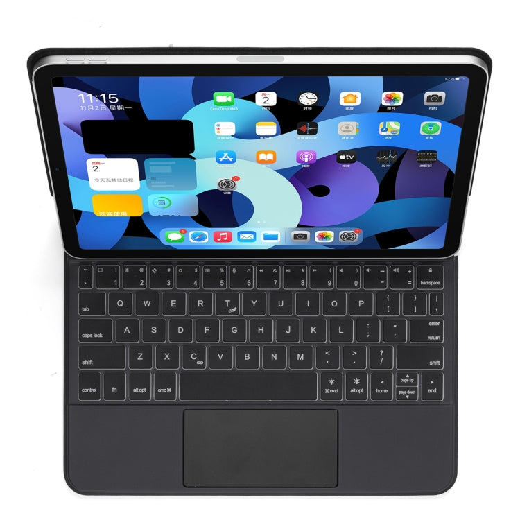 P109 Pro เคสแท็บเล็ตหนังคีย์บอร์ด Bluetooth แบบถอดได้บางเฉียบพร้อมทัชแพดและแสงพื้นหลังสีขาวสำหรับ iPad Pro 11 นิ้ว 2021/2020/2018 และ iPad Air 2020 10.9, P109 Pro