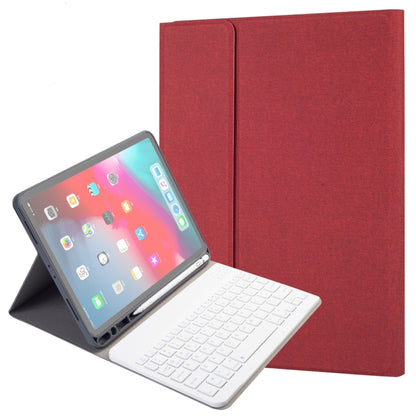 RK11 สำหรับ iPad Pro 11 นิ้วเนื้อผ้าไหมที่ถอดออกได้พลาสติกบลูทูธคีย์บอร์ดหนังกรณีแท็บเล็ตพร้อมช่องเสียบปากกาและฟังก์ชั่นยืน