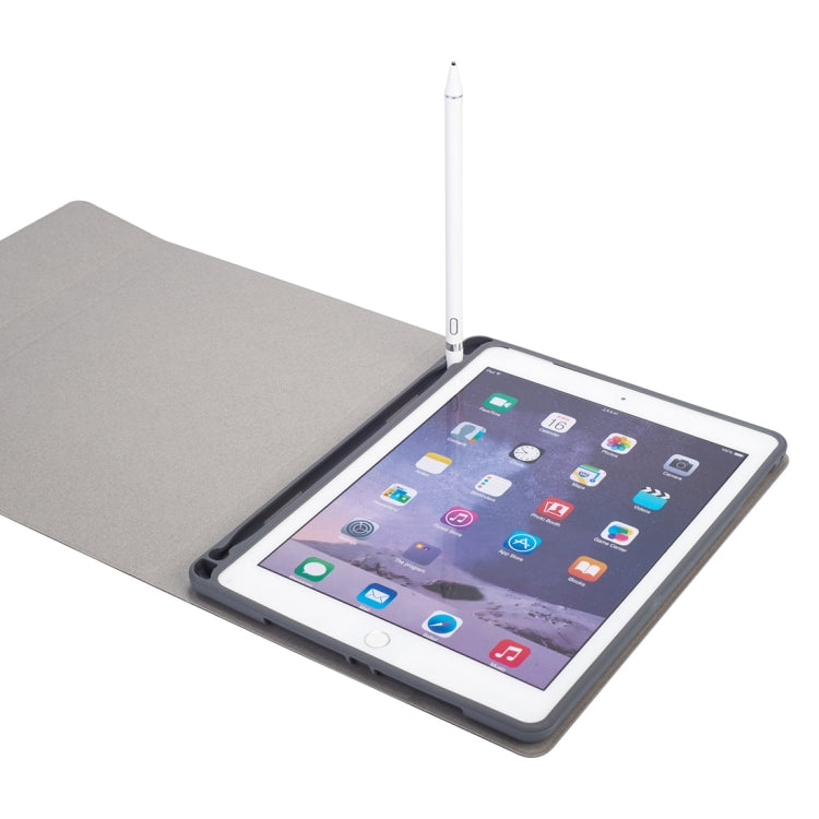 RK508 สำหรับ iPad Air 2 และ Air 1 / Pro 9.7 นิ้วและ iPad 2017 และ iPad 2018 เนื้อผ้าไหมพลาสติกที่ถอดออกได้แป้นพิมพ์ Bluetooth เคสแท็บเล็ตหนังพร้อมขาตั้งและฟังก์ชั่นช่องเสียบปากกา