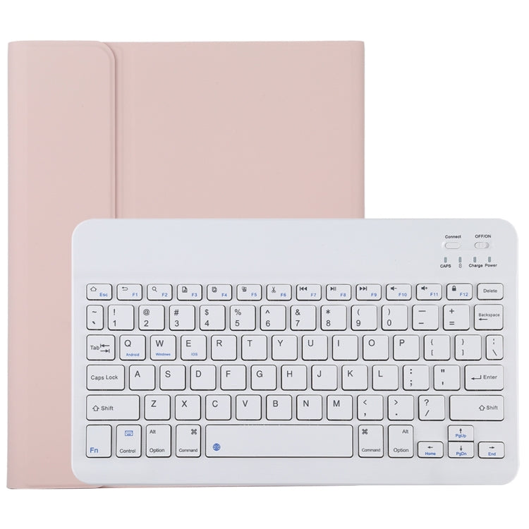 TG11B แป้นพิมพ์บลูทูธสีขาวแบบถอดได้ + เคสแท็บเล็ตหนังไมโครไฟเบอร์สำหรับ iPad Pro 11 นิ้ว (2020) พร้อมช่องใส่ปากกาและที่วาง, White Keyboard