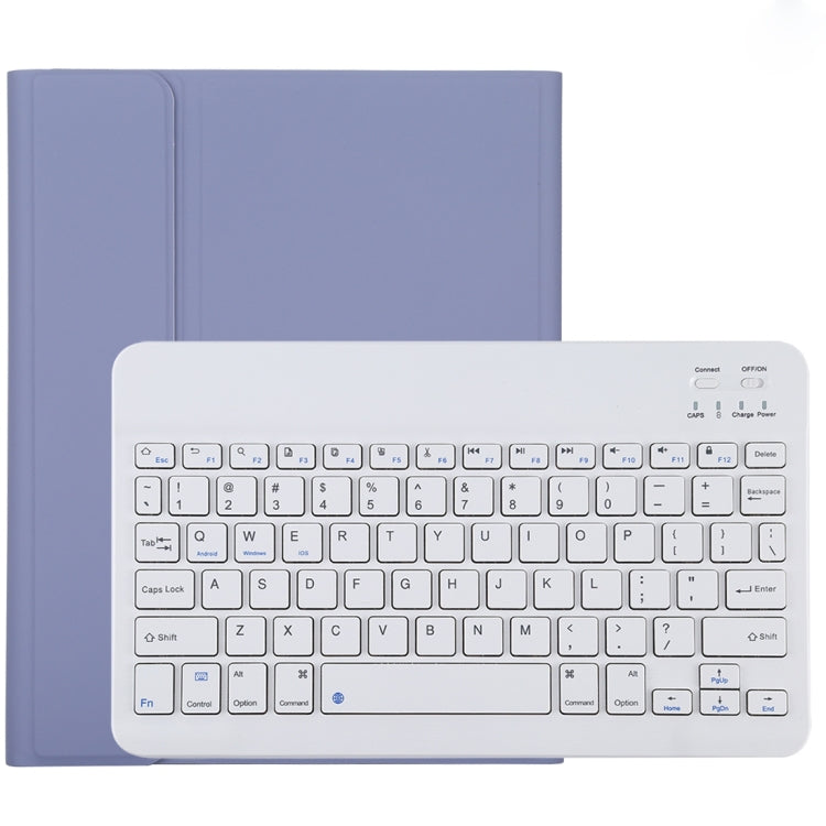 TG11B แป้นพิมพ์บลูทูธสีขาวแบบถอดได้ + เคสแท็บเล็ตหนังไมโครไฟเบอร์สำหรับ iPad Pro 11 นิ้ว (2020) พร้อมช่องใส่ปากกาและที่วาง, White Keyboard