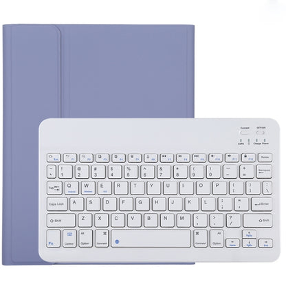 TG11B แป้นพิมพ์บลูทูธสีขาวแบบถอดได้ + เคสแท็บเล็ตหนังไมโครไฟเบอร์สำหรับ iPad Pro 11 นิ้ว (2020) พร้อมช่องใส่ปากกาและที่วาง, White Keyboard