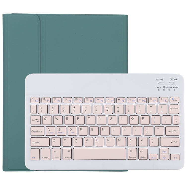 TG11B แป้นพิมพ์บลูทูธสีชมพูแบบถอดได้ + เคสแท็บเล็ตหนังไมโครไฟเบอร์สำหรับ iPad Pro 11 นิ้ว (2020) พร้อมช่องใส่ปากกาและที่วาง, Pink Keyboard