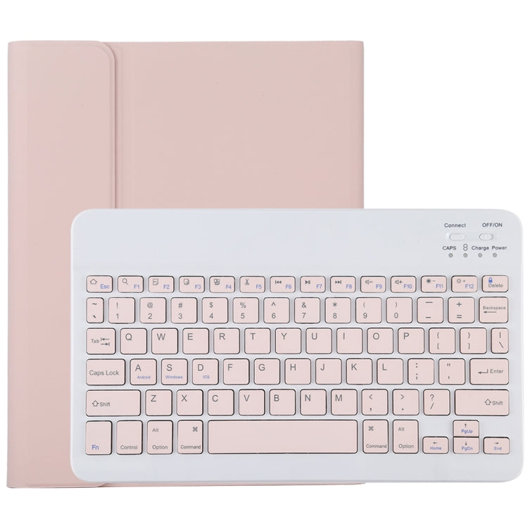 TG11B แป้นพิมพ์บลูทูธสีชมพูแบบถอดได้ + เคสแท็บเล็ตหนังไมโครไฟเบอร์สำหรับ iPad Pro 11 นิ้ว (2020) พร้อมช่องใส่ปากกาและที่วาง, Pink Keyboard