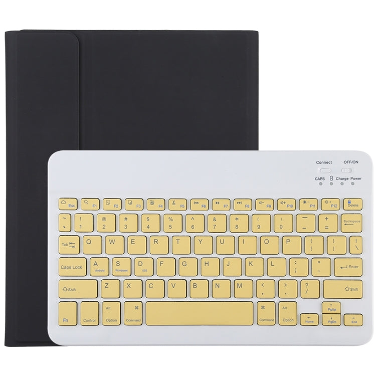 TG11B แป้นพิมพ์บลูทูธสีเหลืองแบบถอดได้ + เคสแท็บเล็ตหนังไมโครไฟเบอร์สำหรับ iPad Pro 11 นิ้ว (2020) พร้อมช่องใส่ปากกาและที่วาง, Yellow Keyboard