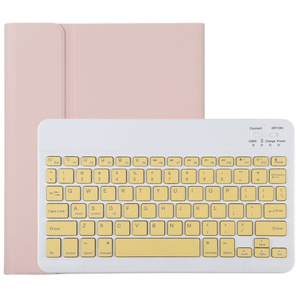 TG11B แป้นพิมพ์บลูทูธสีเหลืองแบบถอดได้ + เคสแท็บเล็ตหนังไมโครไฟเบอร์สำหรับ iPad Pro 11 นิ้ว (2020) พร้อมช่องใส่ปากกาและที่วาง, Yellow Keyboard