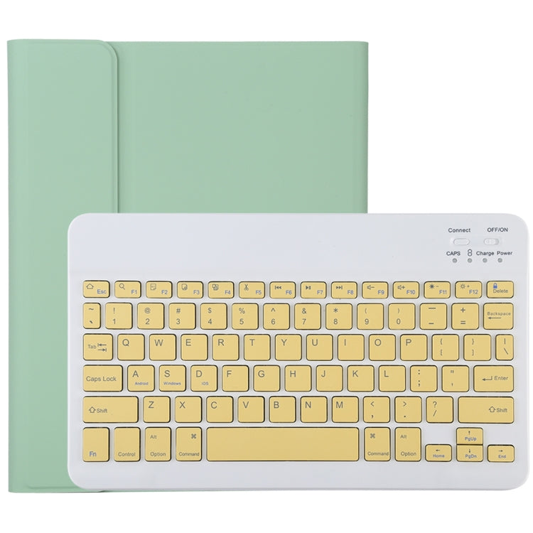TG11B แป้นพิมพ์บลูทูธสีเหลืองแบบถอดได้ + เคสแท็บเล็ตหนังไมโครไฟเบอร์สำหรับ iPad Pro 11 นิ้ว (2020) พร้อมช่องใส่ปากกาและที่วาง, Yellow Keyboard