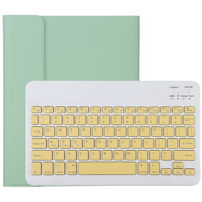 TG11B แป้นพิมพ์บลูทูธสีเหลืองแบบถอดได้ + เคสแท็บเล็ตหนังไมโครไฟเบอร์สำหรับ iPad Pro 11 นิ้ว (2020) พร้อมช่องใส่ปากกาและที่วาง, Yellow Keyboard
