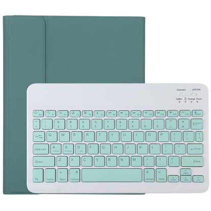 TG11B แป้นพิมพ์บลูทูธสีเขียวแบบถอดได้ + เคสแท็บเล็ตหนังไมโครไฟเบอร์สำหรับ iPad Pro 11 นิ้ว (2020) พร้อมช่องใส่ปากกาและที่วาง, Green Keyboard