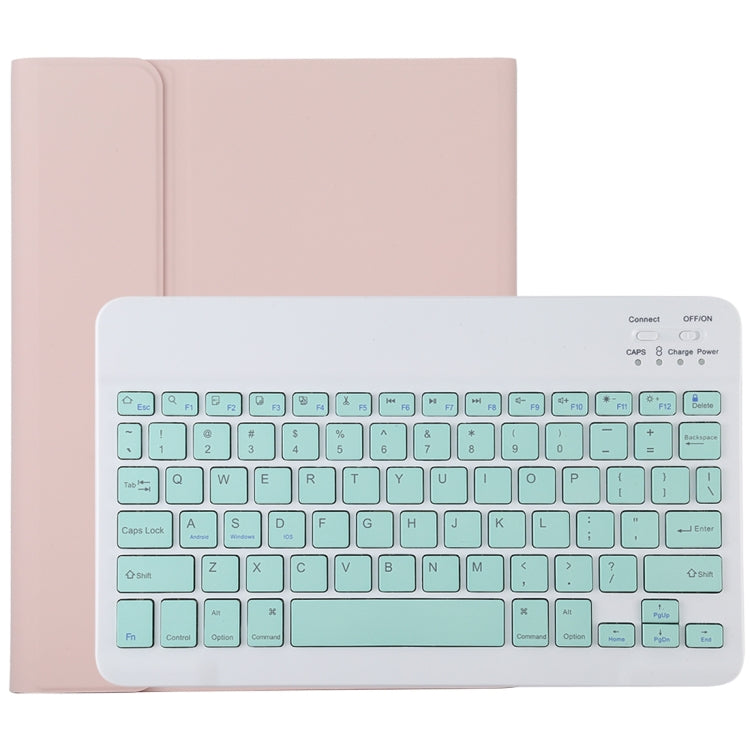 TG11B แป้นพิมพ์บลูทูธสีเขียวแบบถอดได้ + เคสแท็บเล็ตหนังไมโครไฟเบอร์สำหรับ iPad Pro 11 นิ้ว (2020) พร้อมช่องใส่ปากกาและที่วาง, Green Keyboard