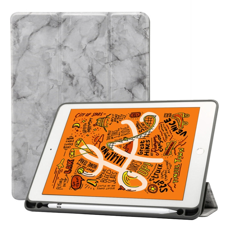 ซองหนังพลิกแนวนอนลายพื้นผิวหินอ่อนสำหรับ iPad Air 2019 10.5 นิ้วพร้อมตัวยึดสามพับและช่องใส่ปากกาและฟังก์ชั่นพัก / ปลุก, For iPad Air 2019 10.5 inch