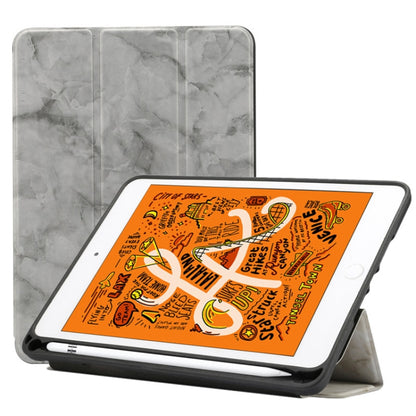 ซองหนังพลิกแนวนอนลายพื้นผิวหินอ่อนสำหรับ iPad Mini 2019 พร้อมที่วางสามพับและช่องเสียบปากกาและฟังก์ชั่นพัก / ปลุก, For iPad Mini 2019