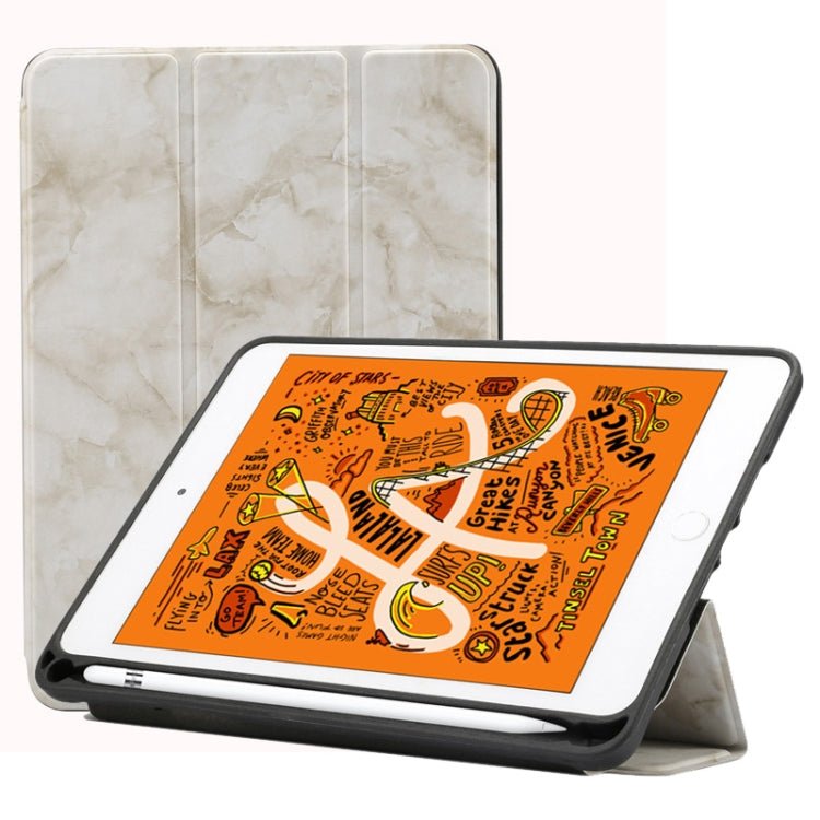 ซองหนังพลิกแนวนอนลายพื้นผิวหินอ่อนสำหรับ iPad Mini 2019 พร้อมที่วางสามพับและช่องเสียบปากกาและฟังก์ชั่นพัก / ปลุก, For iPad Mini 2019