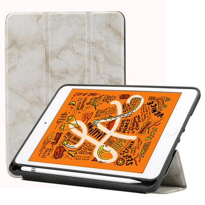 ซองหนังพลิกแนวนอนลายพื้นผิวหินอ่อนสำหรับ iPad Mini 2019 พร้อมที่วางสามพับและช่องเสียบปากกาและฟังก์ชั่นพัก / ปลุก, For iPad Mini 2019