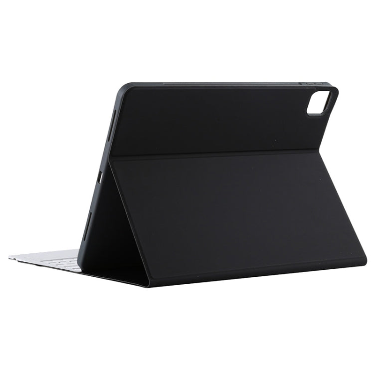 T129 เคสแท็บเล็ตหนังไมโครไฟเบอร์คีย์บอร์ด Bluetooth สีขาวที่ถอดออกได้สำหรับ iPad Pro 12.9 นิ้ว (2020) พร้อมตัวยึด, White Keyboard