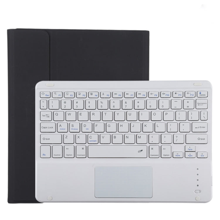TG11BC เคสแท็บเล็ตหนังไมโครไฟเบอร์คีย์บอร์ด Bluetooth สีขาวที่ถอดออกได้สำหรับ iPad Pro 11 นิ้ว (2020) พร้อมทัชแพดและช่องเสียบปากกาและที่วาง, White Keyboard