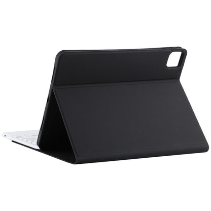 TG11BC เคสแท็บเล็ตหนังไมโครไฟเบอร์คีย์บอร์ด Bluetooth สีขาวที่ถอดออกได้สำหรับ iPad Pro 11 นิ้ว (2020) พร้อมทัชแพดและช่องเสียบปากกาและที่วาง, White Keyboard