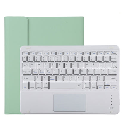 TG11BC เคสแท็บเล็ตหนังไมโครไฟเบอร์คีย์บอร์ด Bluetooth สีขาวที่ถอดออกได้สำหรับ iPad Pro 11 นิ้ว (2020) พร้อมทัชแพดและช่องเสียบปากกาและที่วาง, White Keyboard