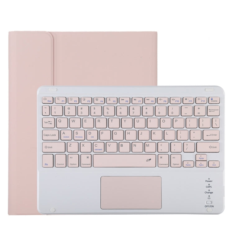 TG11BC บลูทูธที่ถอดออกได้แป้นพิมพ์สีชมพูหนังไมโครไฟเบอร์เคสแท็บเล็ตสำหรับ iPad Pro 11 นิ้ว (2020) พร้อมทัชแพดและช่องเสียบปากกาและที่วาง, Pink Keyboard