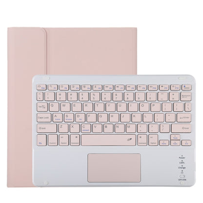 TG11BC บลูทูธที่ถอดออกได้แป้นพิมพ์สีชมพูหนังไมโครไฟเบอร์เคสแท็บเล็ตสำหรับ iPad Pro 11 นิ้ว (2020) พร้อมทัชแพดและช่องเสียบปากกาและที่วาง, Pink Keyboard