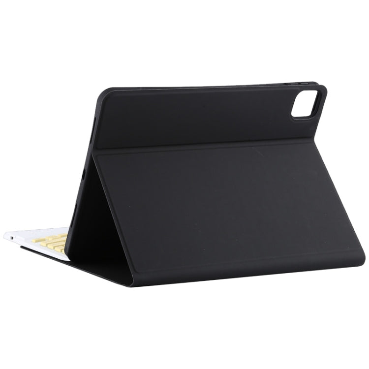 TG11BC บลูทูธที่ถอดออกได้คีย์บอร์ดสีเหลืองหนังไมโครไฟเบอร์เคสแท็บเล็ตสำหรับ iPad Pro 11 นิ้ว (2020) พร้อมทัชแพดและช่องเสียบปากกาและที่วาง, Yellow Keyboard