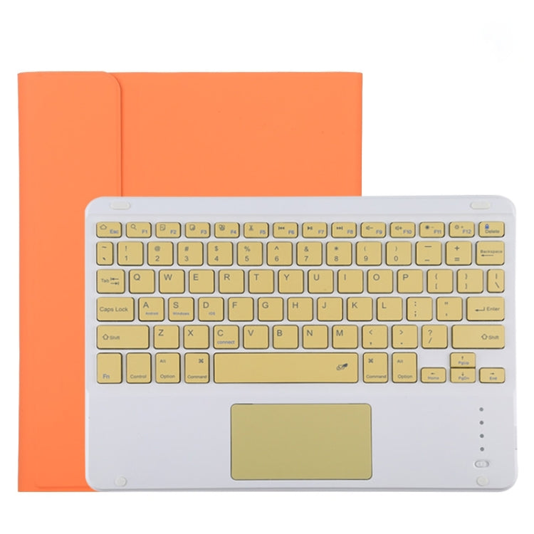 TG11BC บลูทูธที่ถอดออกได้คีย์บอร์ดสีเหลืองหนังไมโครไฟเบอร์เคสแท็บเล็ตสำหรับ iPad Pro 11 นิ้ว (2020) พร้อมทัชแพดและช่องเสียบปากกาและที่วาง, Yellow Keyboard