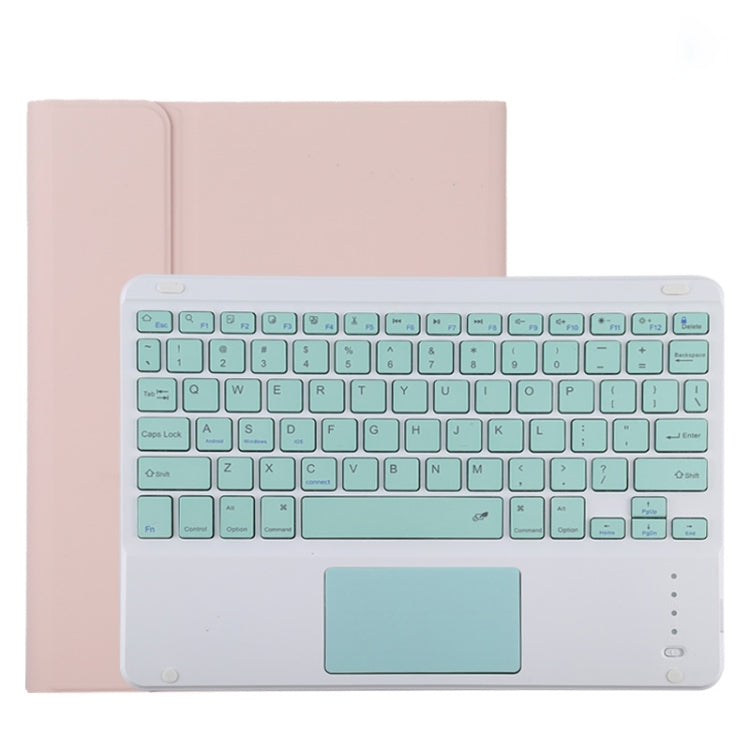 TG11BC เคสแท็บเล็ตหนังไมโครไฟเบอร์สำหรับคีย์บอร์ด Bluetooth สีเขียวที่ถอดออกได้สำหรับ iPad Pro 11 นิ้ว (2020) พร้อมทัชแพดและช่องเสียบปากกาและที่วาง, Green Keyboard